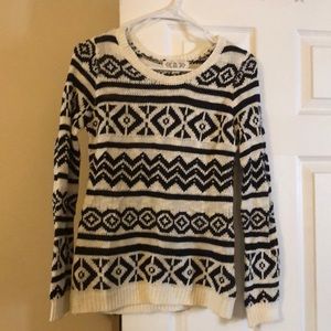 Black and white sweater.